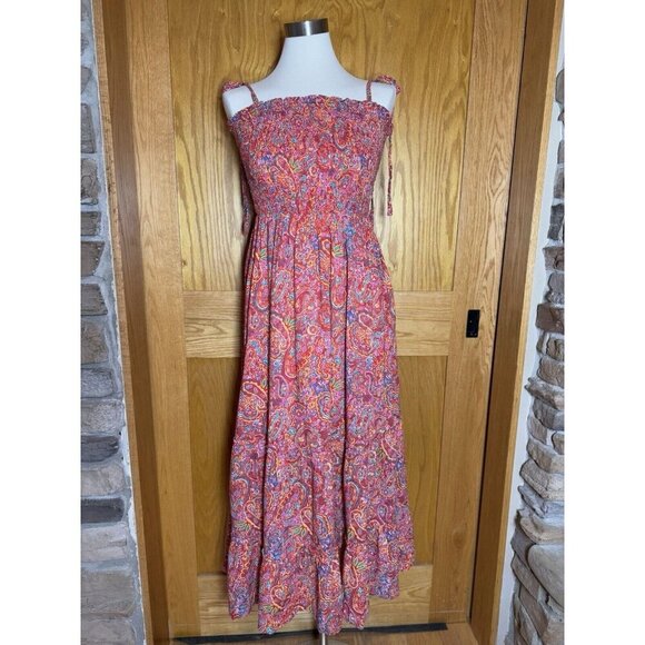 Vici Collection Colorful Paisley Print Smocked Maxi Dress Sz XL - Picture 3 of 13